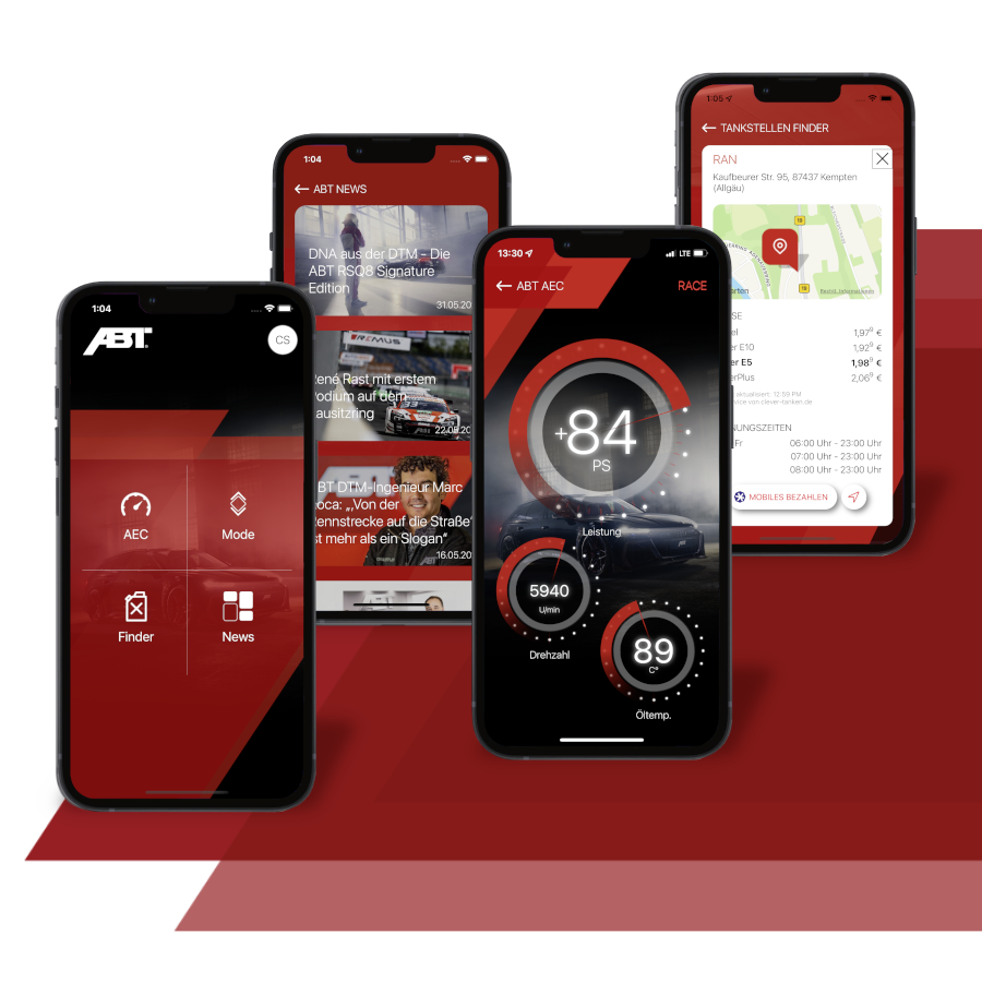 verschiedene Smartphones mit verschiedenen Anzeigen 
